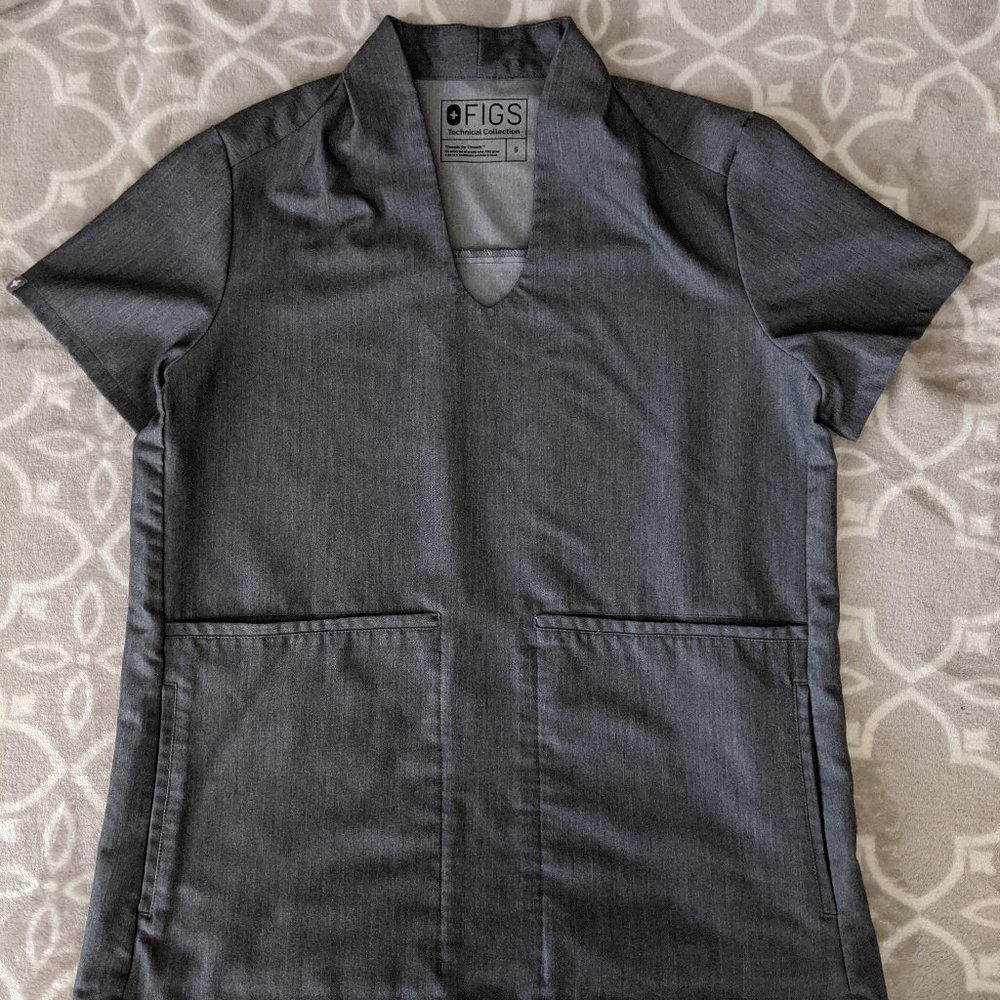 Wear Figs Banepa Scrub Top Graphite - S